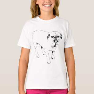 Camiseta Perro Mínimo Delineado para la Comodidad Alegre de