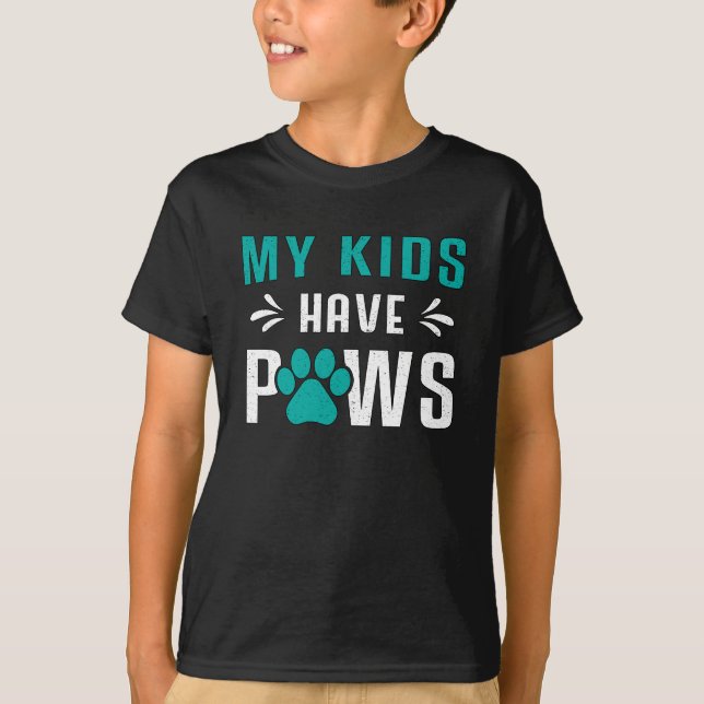Camiseta Perro Mis Hijos Tienen Perros De Pasta Mascota De  (Anverso)