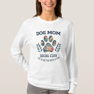 Camiseta Perro Mom Paw Floral