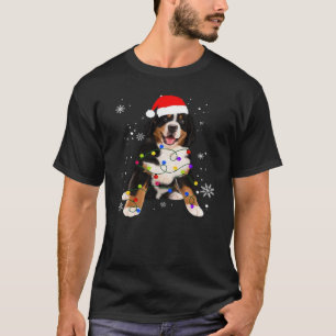 Camiseta Perro Montañés Bernés Divertido Ilumina La Navidad