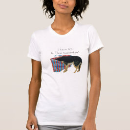 Camiseta Perro moreno y marrón con cabeza en bolsa de compr
