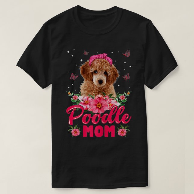 Camiseta Perro mujer madre madre de perro regalo flores de  (Diseño del anverso)