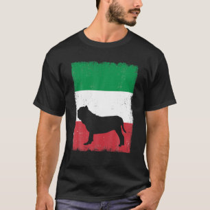 Camiseta Perro Napolitano Mastiff Perro Bandera Italiana Vi