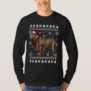 Camiseta Perro Napolitano Mastiff Santa Hat Navidad