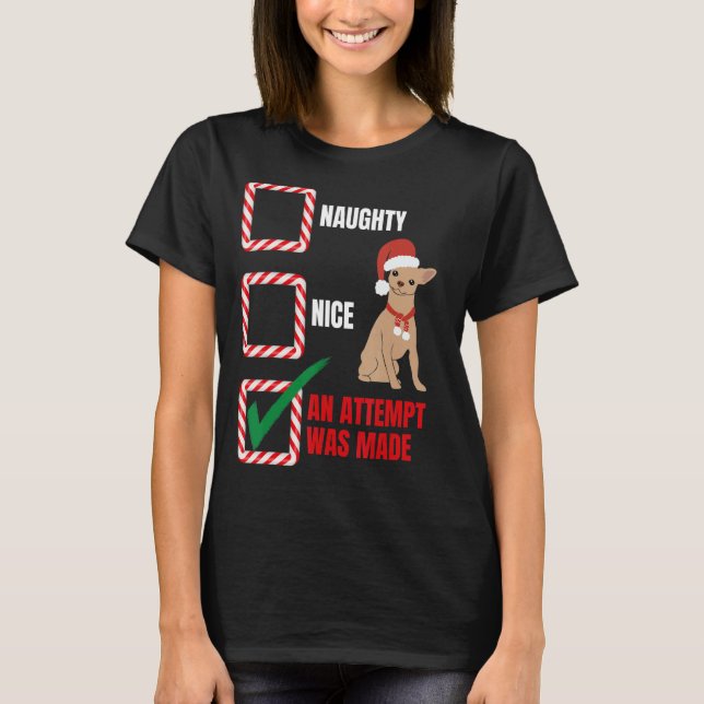 Camiseta Perro Naught o Nice Chihuahua (Anverso)