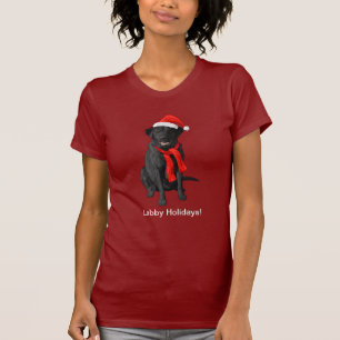 Camiseta Perro Navidad de Labrador Negro