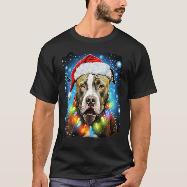 Camiseta Perro Navidad Pitbull (Anverso)