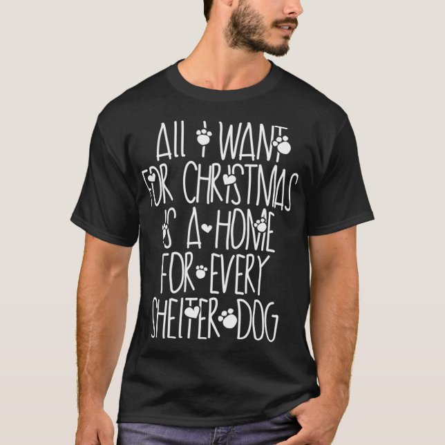 Camiseta Perro navidad Rescata Un Hogar Por Cada Perro Refu (Anverso)