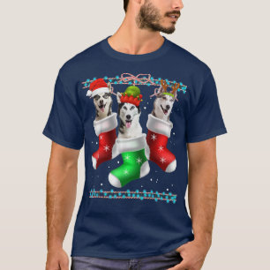 Camiseta Perro Navidades Husky Siberiano agarran divertidas