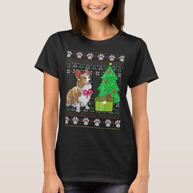 Camiseta Perro Navideño Feo Corgi (Anverso)