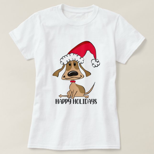 Camiseta Perro Navideño Festivo (Diseño del anverso)