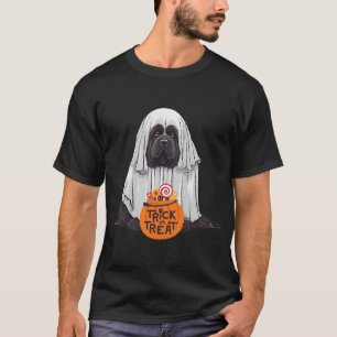 Camiseta Perro negro adorable de Terranova en Halloween