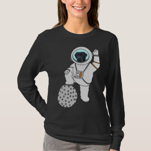 Camiseta Perro negro de labrador en un traje astronauta par