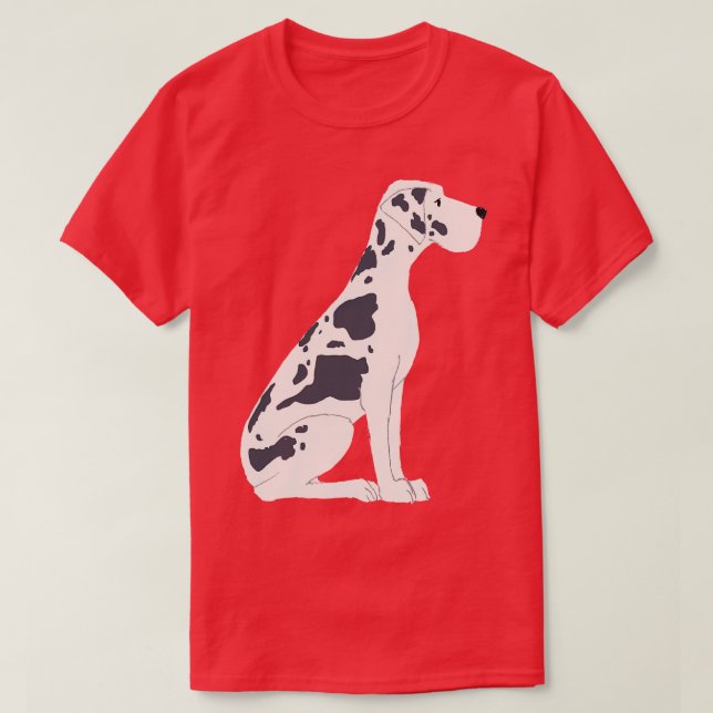 Camiseta Perro negro y blanco grande de danés (Diseño del anverso)