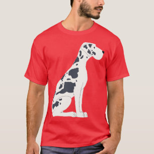 Camiseta Perro negro y blanco grande de danés