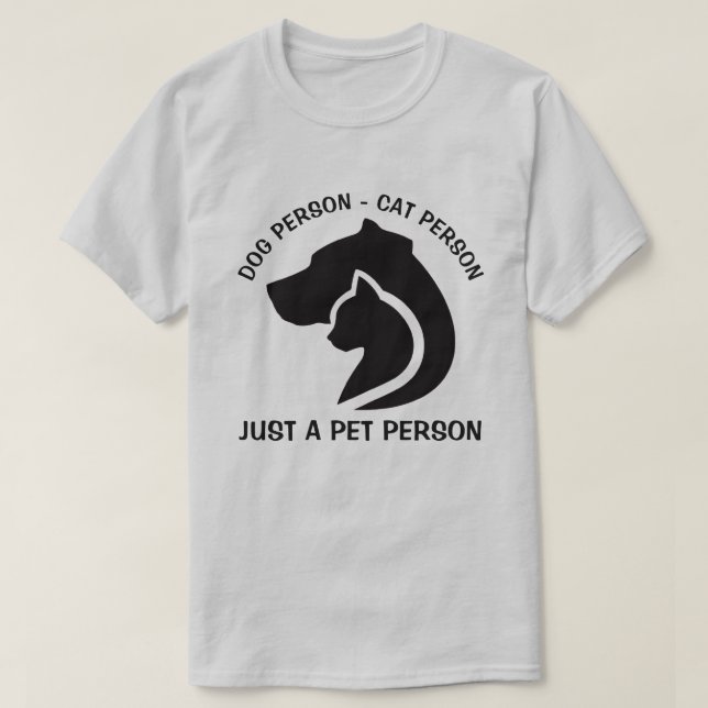 Camiseta Perro negro y blanco y gato (Diseño del anverso)