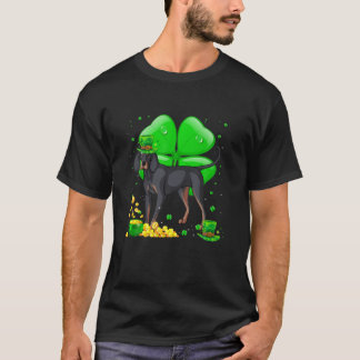 Camiseta Perro Negro Y Tan Coonhound Lucky Charm St. Patric