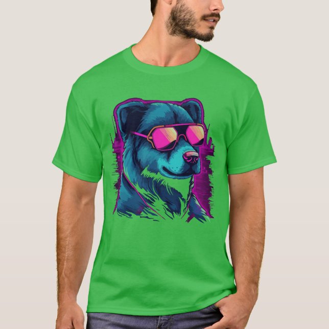 Camiseta Perro Neon Color chica (Anverso)