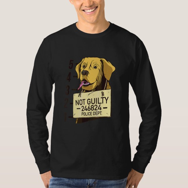 Camiseta Perro No Culpable Mugshot Prisión   (Anverso)
