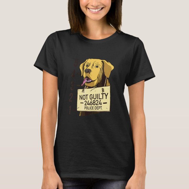 Camiseta Perro No Culpable Mugshot Prisión   (Anverso)