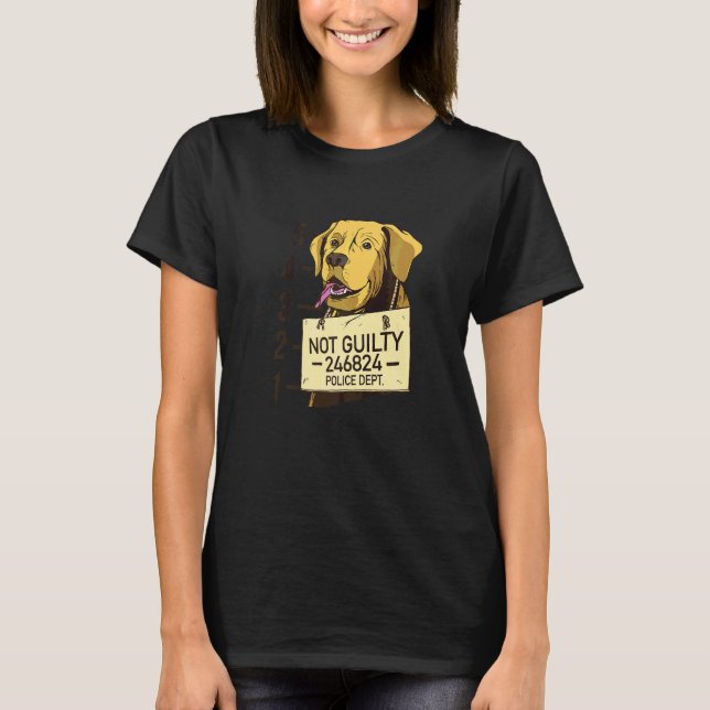 Camiseta Perro No Culpable Mugshot Prisión (Anverso)