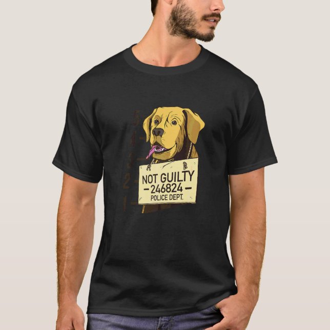 Camiseta Perro No Culpable Mugshot Prisión (Anverso)