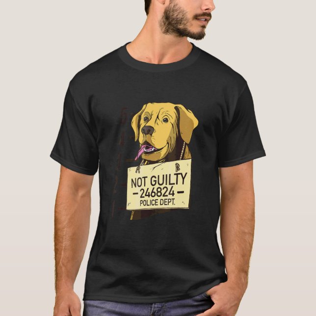 Camiseta Perro No Culpable Mugshot Prisión   (Anverso)
