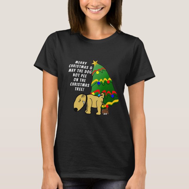Camiseta Perro no se mete en el árbol de Navidad  (Anverso)