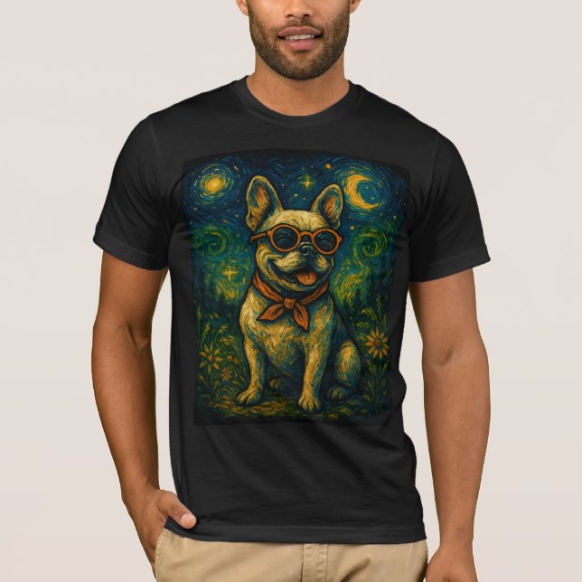 Camiseta Perro nocturno divertido estilo Art estilo Retro G (Anverso)