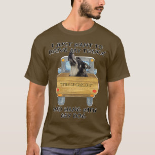 Camiseta Perro noruego Elkhound2810 que conduce un camión