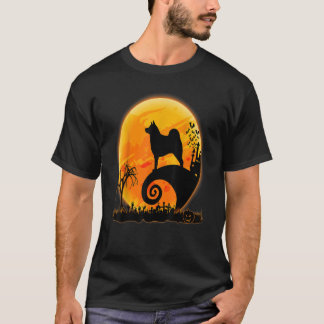 Camiseta Perro noruego Elkhound Y Moon Funny Halloween Co