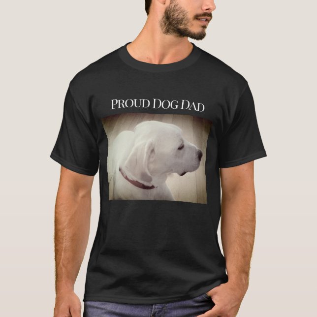 Camiseta Perro orgulloso papá lindo Labrador blanco perrito (Anverso)