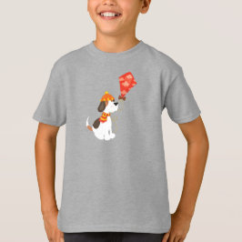 Camiseta Perro otoñal, Perro lindo, Perro con cometa, bufan