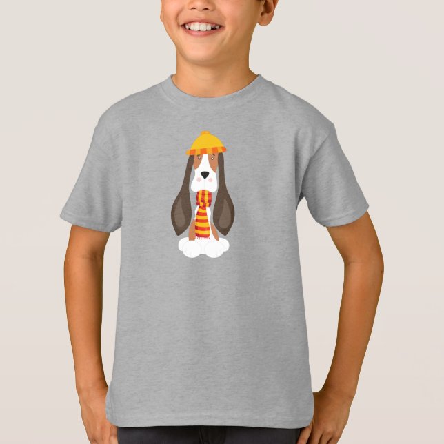 Camiseta Perro otoñal, perro torpe, abejorro, bufanda, Gorr (Anverso)
