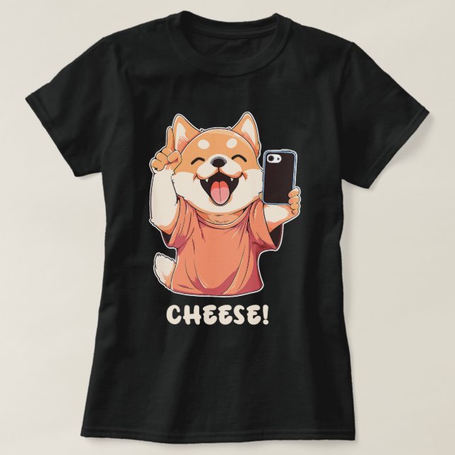 Camiseta Perro panomerano con un queso fotográfico (Diseño del anverso)
