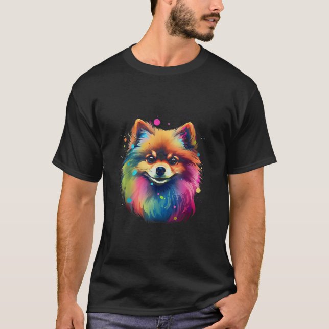Camiseta Perro panomerano Resumen Retrato de amante de perr (Anverso)
