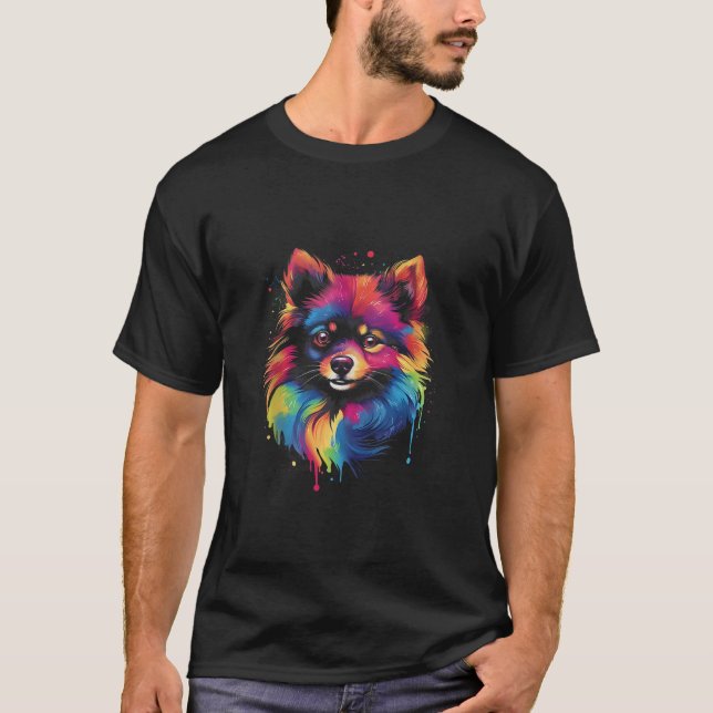 Camiseta Perro panomerano Resumen Retrato de amante de perr (Anverso)