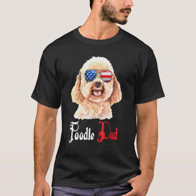 Camiseta Perro Papá Cachorro Papá Caniche (Anverso)