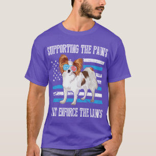 Camiseta Perro Papillon con gafas de la bandera estadounide