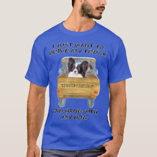 Camiseta Perro Papillon Conduciendo Camión 
