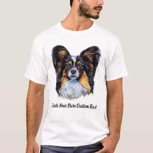 Camiseta Perro Papillon Crea tu propio texto personalizado