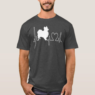 Camiseta Perro Papillon Mi Heartbeat Perros EKG Mi Perro Ca