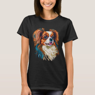 Camiseta Perro papilón lindo en juguete continental amante 