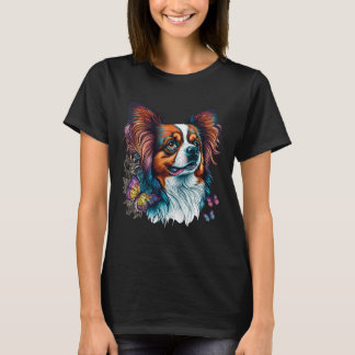 Camiseta Perro papilón lindo en juguete continental amante 