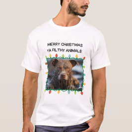 Camiseta Perro pardo de Muddy Navidades masculinos gracioso