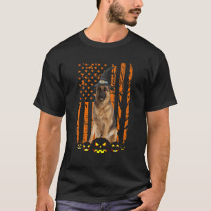 Camiseta Perro pastor alemán Calabaza Bandera americana Bru