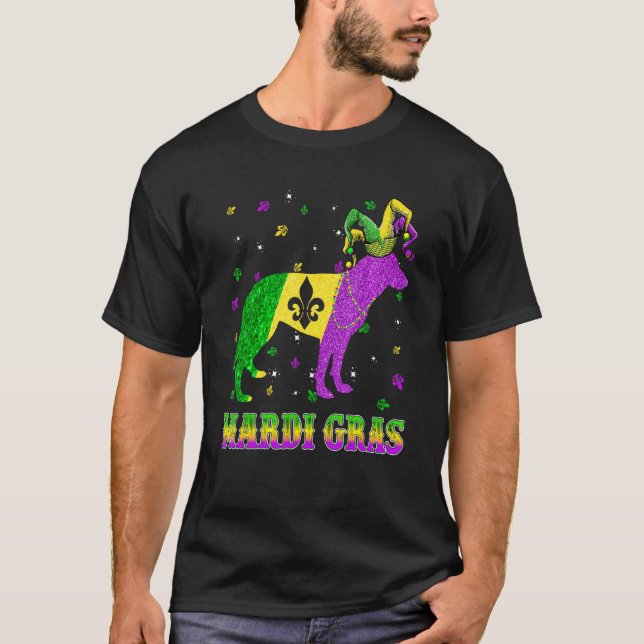 Camiseta Perro Pastor Alemán Carnaval de Mardi Gras Bufón B (Anverso)