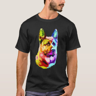 Camiseta Perro pastor alemán colorido papá mamá dueño arte