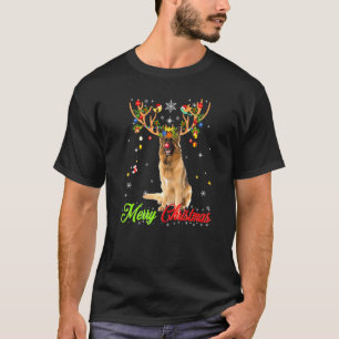 Camiseta Perro pastor alemán con ángeles Feliz Navidad X
