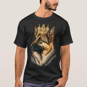Camiseta Perro pastor alemán con corona dorada